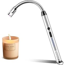 Lichtbogen Feuerzeug, Hangrui Elektronische Feuerzeug Stabfeuerzeug Elektrisch USB Aufladbar Winddichte Flammenlose Plasma Feuerzeug Kerzenanzünder Flexibler Hals für Küche,Kerzen,Gasherde,Grill